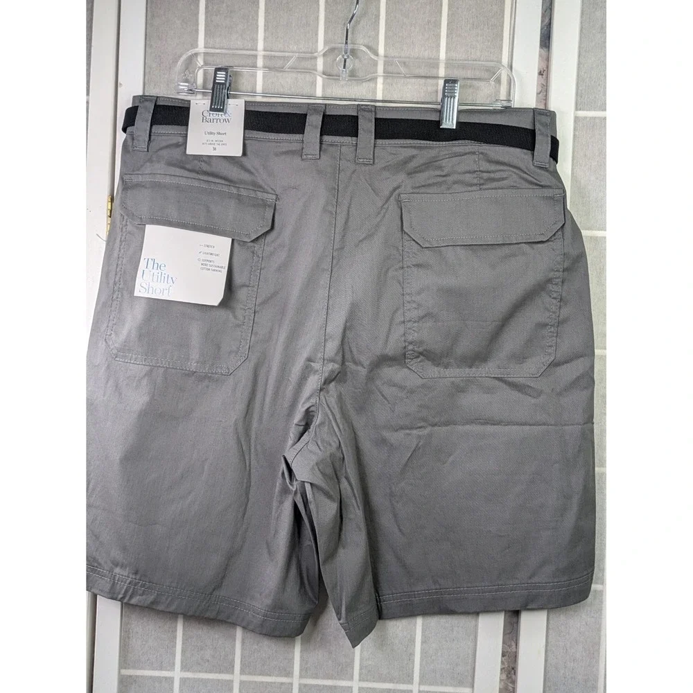 Croft‎ & Barrow Mens Shorts NWT 36 Gray Utility Cargo Pockets Stretchy Outdoors
